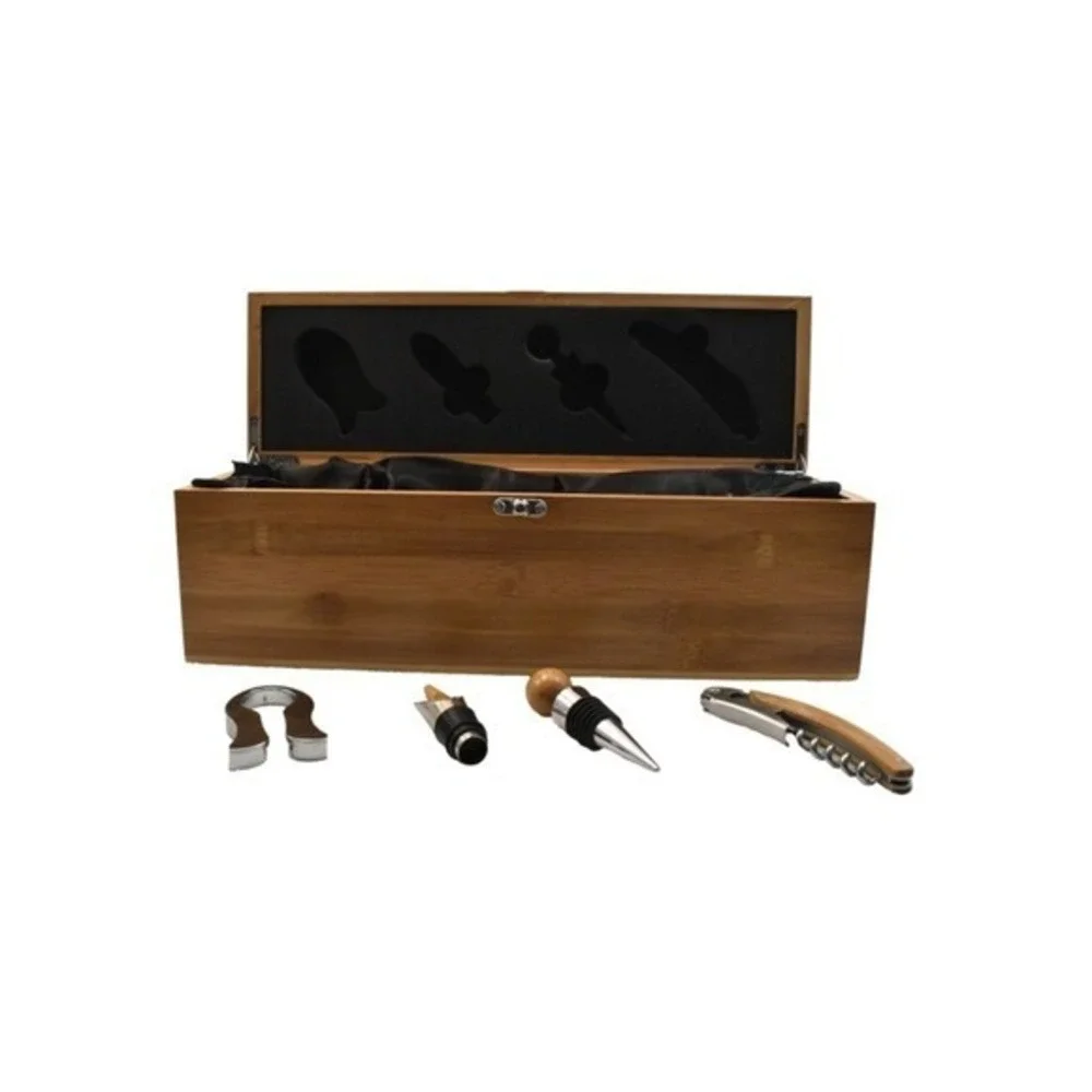 Bamboo Wine Gift Box with Accessories Wedding & Corp Gifting (Wine Not Included)